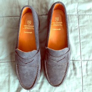 Allen Edmonds Blue Suede Cavanaugh Penny Loafers